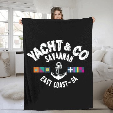 Discover Yacht Co Savannah East Coast GA Fleece Blankets