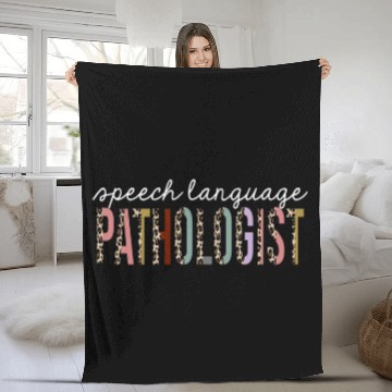 Discover Speech language pathologist Leopard Print Funny Fleece Blankets