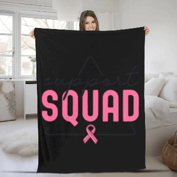 Discover Breast Cancer Support Squad Matching Family Fleece Blankets