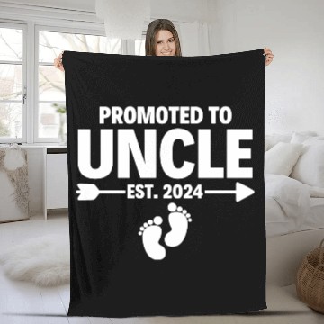Discover Promoted To Uncle Est 2024 Father s Day Fleece Blankets