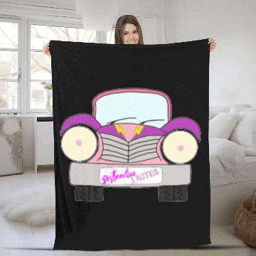 Discover Old Car Girly Distraction Tactics Pink and Purple Fleece Blankets