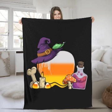 Discover Halloween Candy Corn Apple Fleece Blankets