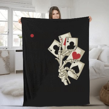 Discover Poker Casino Poker Player Gambling Roulette Gift Fleece Blankets