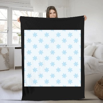 Discover Blue Snowflakes Pattern Fleece Blankets