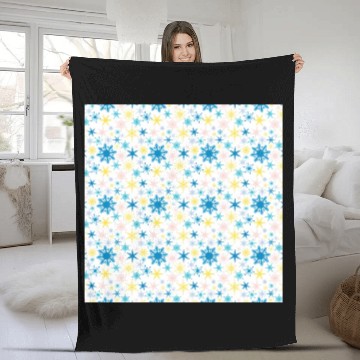 Discover Modern Snowflakes Pattern Colorful Fleece Blankets