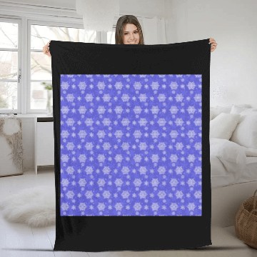 Discover Blue Snowflakes Pattern Fleece Blankets