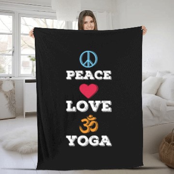 Discover Relax Yoga Time Mandala Meditate Love Yoga Fleece Blankets