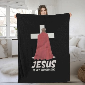 Discover Jesus Is My Superhero Fleece Blankets