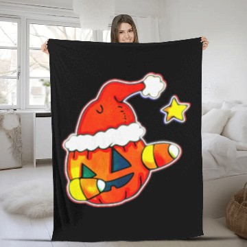 Discover Jack O Lantern Dabbing Christmas Fleece Blankets