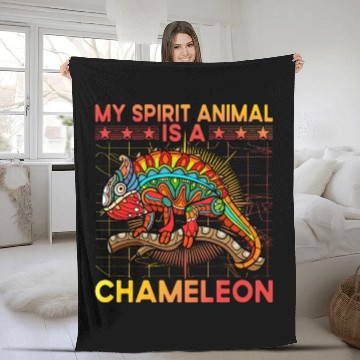 Discover My Spirit Animal is a Chameleon Fleece Blankets