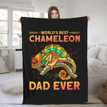 Discover World's best Chameleon Dad ever Fleece Blankets