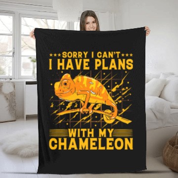 Discover Sorry I can't I have plans with my Chameleon Fleece Blankets