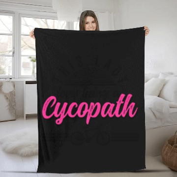 Discover Funny Lady Cycling Riders Cyclist Bicycle Fleece Blankets