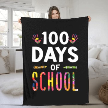 Discover 100 Days Of School Team Cute Sweet Sayings Fleece Blankets