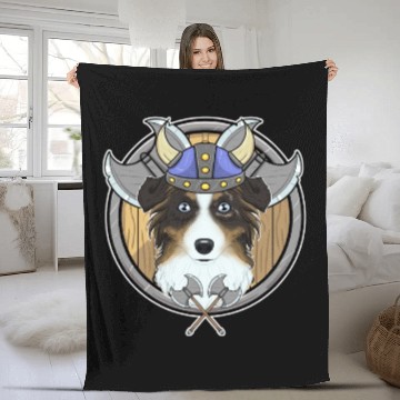 Discover Australian Shepherd I Valhalla I Viking Fleece Blankets