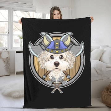 Discover Bichon Frise I Valhalla I Viking Fleece Blankets