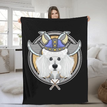 Discover Poodle I Valhalla I Viking Fleece Blankets