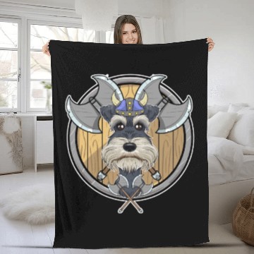 Discover Miniature Schnauzer I Valhalla I Viking Fleece Blankets