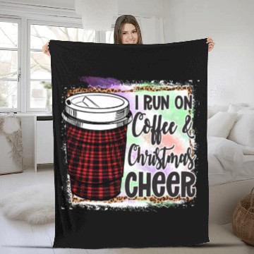 Discover I Run On Coffee Christmas Cheer Fleece Blankets