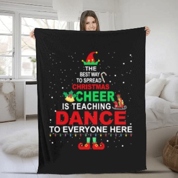 Discover Dance Teacher Christmas Fleece Blankets Elf Cheer Fleece Blankets