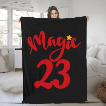 Discover Magic 23 red number Fleece Blankets