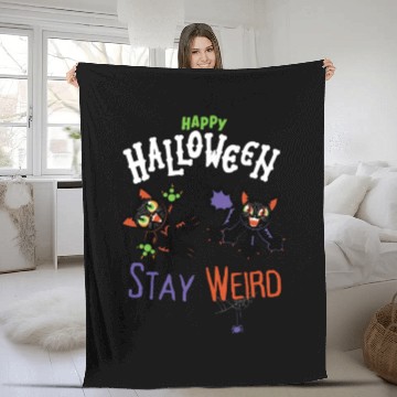 Discover Stay Weird (Halloween) Fleece Blankets