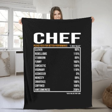 Discover Chef Daily Value funny Chef Fleece Blankets