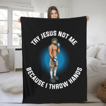 Discover Try Jesus Not Me Funny Jesus Gift Fleece Blankets