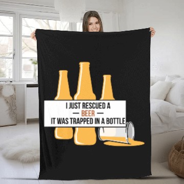 Discover Rescued A Beer Trapped In A Bottle Cheers Gift Fleece Blankets
