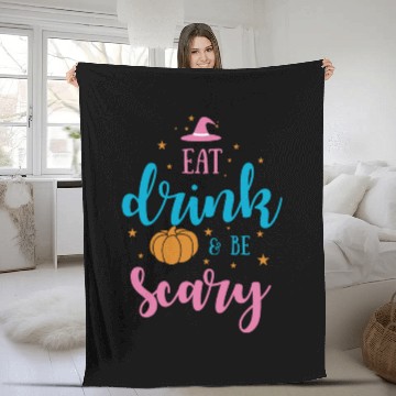 Discover Eat Drink Be Scary Halloween 2022 Fleece Blankets