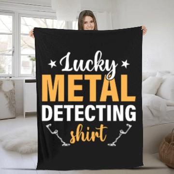 Discover Dirt Fishing - Lucky Metal-Detecting Fleece Blankets