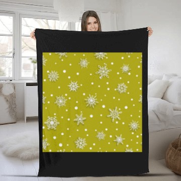 Discover Yellow Snowflakes Pattern Fleece Blankets