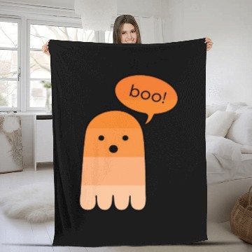 Discover Orange Boo Ghost Fleece Blankets
