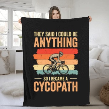 Discover Funny Cycling Riders Cyclist Bicycle Mountain Fleece Blankets