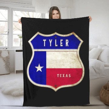 Discover Tyler Texas crest flags design Fleece Blankets