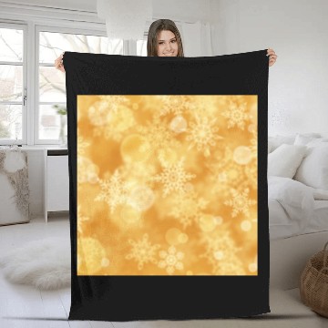 Discover Orange White Snowflakes Pattern Fleece Blankets