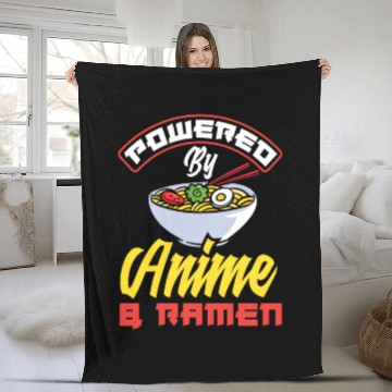 Discover Powered By Anime & Ramen Funny Ramen Lover Gift Fleece Blankets