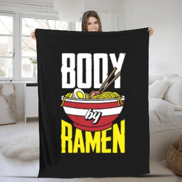 Discover Body By Ramen Funny Ramen Lover Gift Fleece Blankets