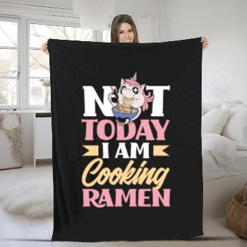 Discover Not Today I Am Cooking Ramen Funny Ramen Gift Fleece Blankets