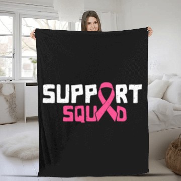 Discover Support Squad - Beat Breast Cancer Fleece Blankets
