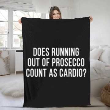 Discover Funny Prosecco Fan Wine Anti Workout Exercise Gym Fleece Blankets