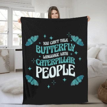 Discover Celestial Art Butterfly Talking Mystical Insect Fleece Blankets