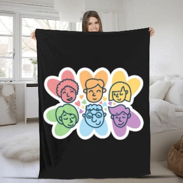 Discover LGBTQ+ Faces Fleece Blankets