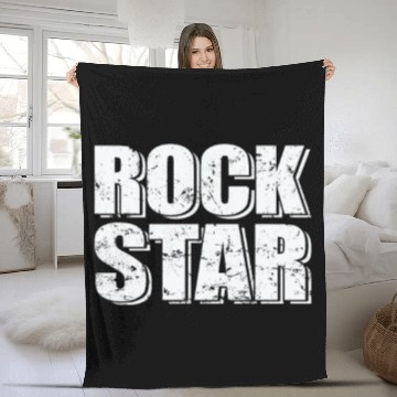 Discover Rock Star Music Style Genre Guitar Rock Band Fleece Blankets
