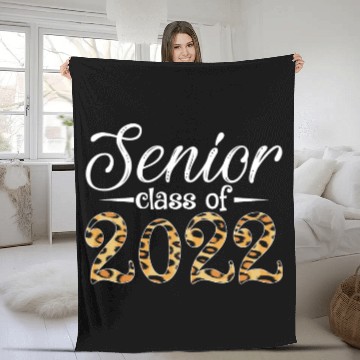 Discover Senior Class Of 2022 Leopard Print Fleece Blankets