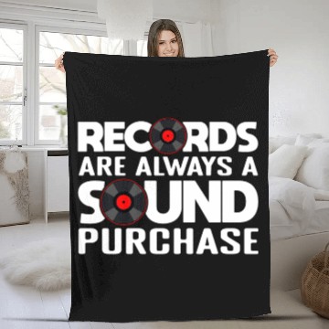 Discover Record Collection Vinyl Collector Joke Fleece Blankets
