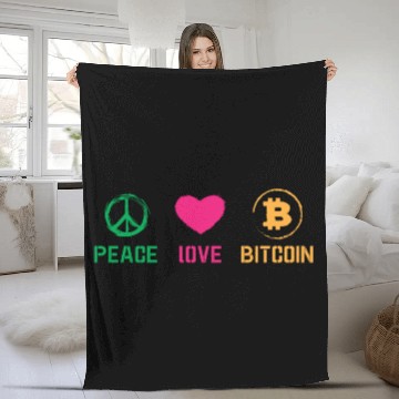 Discover Bitcoin love peace BTC logo Crypto lover Hodl Fleece Blankets