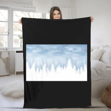Discover Christmas Winter Wonderland Snow Night Fleece Blankets