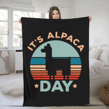 Discover It's Alpaca Day Llama Alpaca Whisperer Farm Animal Fleece Blankets