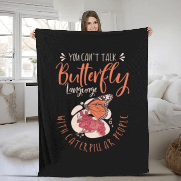 Discover Celestial Art Butterfly Talking Mystical Insect Fleece Blankets